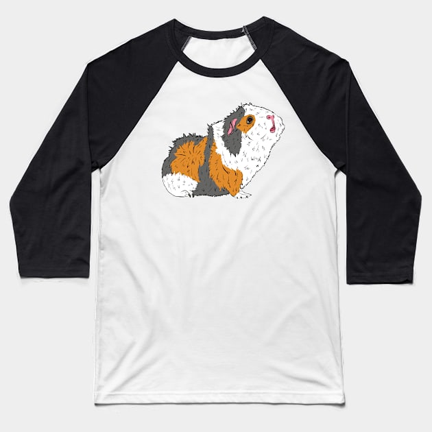 Pop Art Pet Guinea Pig Baseball T-Shirt by Squeeb Creative